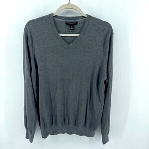 Banana Republic Luxury Blend silk cotton cashmere blend V-neck knit sweater L